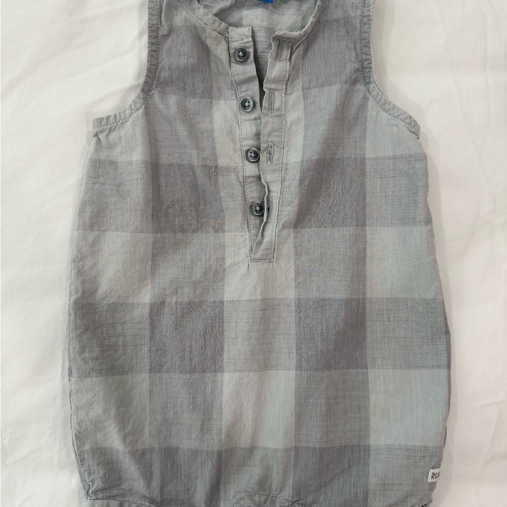 Plaid Gray Kids One Piece